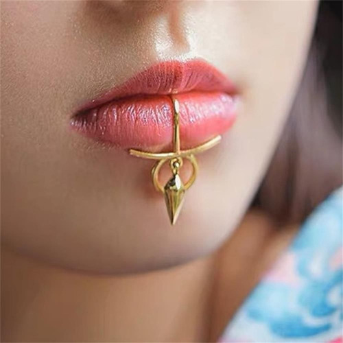 Anillo Para Labios Falso, Piercing De Labret Falso, Sin Pier