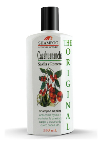 Shampoo Con Extracto De Cacahunanche , Sabila , Romero 2 Pz