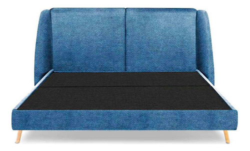 Cama King Size Trenton Azul Këssa Muebles