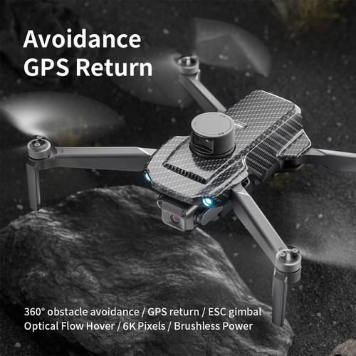 Dron De Control Remoto Gps Con Cámara 6k, Doble Cámara Plega