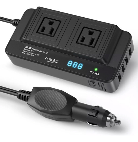  Invertidor Convertidor Corriente 200 W Para Automóvil Usb