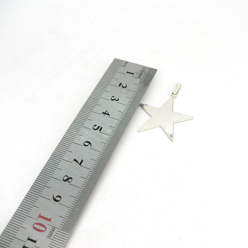 Dije Estrella Plata 925 Chata Grande Ideal Para Grabar Color Plateado