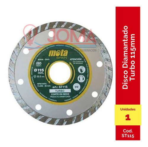 Disco Diamantado Turbo 115mm Mota St115
