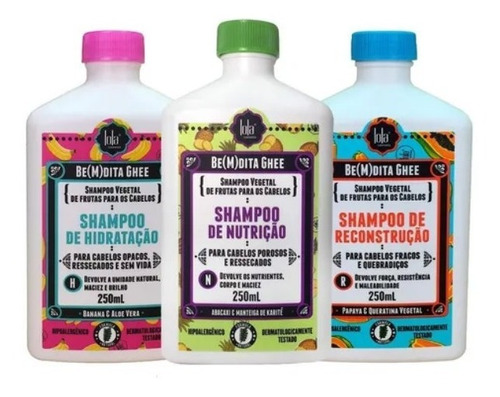 Imagem 1 de 1 de Shampoo Lola Cosmetics Bemdita Ghee 3 Itens