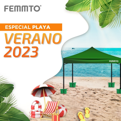 Imagen 2 de 10 de Gazebo Para Playa 3x3 Metros Autoarmable Plegable Reforzado