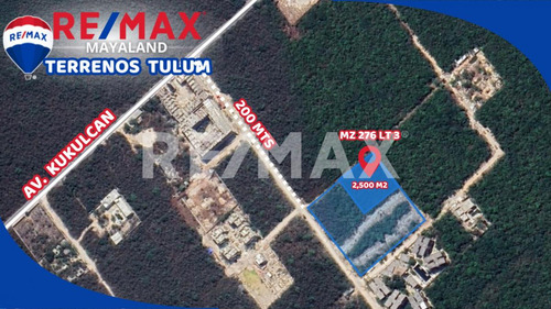 Oportunidad Terrno En Esquina De 2500 M2 A 550 Mts De La Playa De Tulum