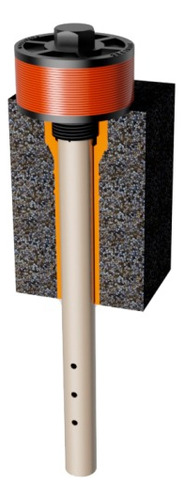 Crepina Pluvitec Rosca 1'' Com Cauda 40mm E Porca Cor Preto / Laranja