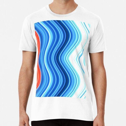 Remera Red White  Blue Wave Stripes   Algodon Premium 