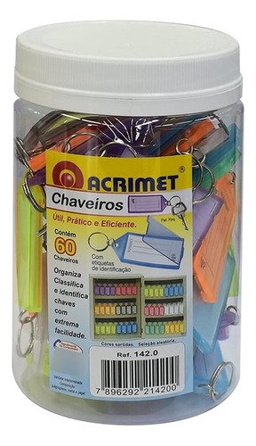 Acrimet Tarro De 60 Llaveros Para Llaves