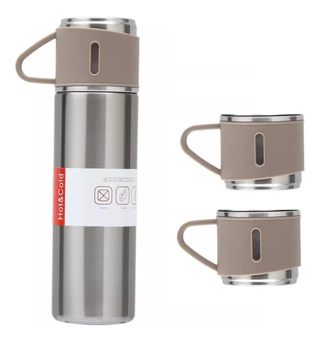 Set Termos Para Agua Caliente Termo Cafe + 3 Tazas 500 Ml