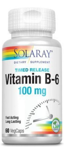 Vitamina B6 60caps Solaray - Unidad a $3786
