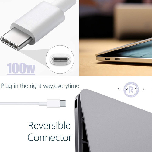 Macbook Pro Cable De Carga, 100w Reemplazo Usb-c De Tipo C C