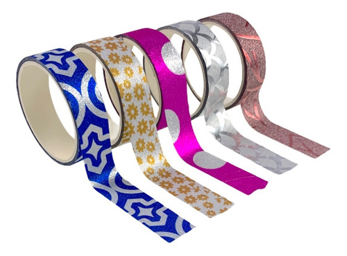 Imagem 5 de 5 de 40 Rolos De Fita Adesiva Decorativa Washi Tape Artesanato