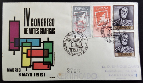 España, Sobre Iv Congreso Artes Gráficas Madrid 1961 L15316