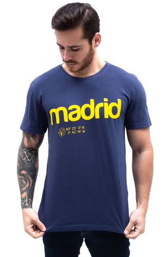 Camiseta Madrid (madri) - Azul Exclusiva E Com Frete Grátis