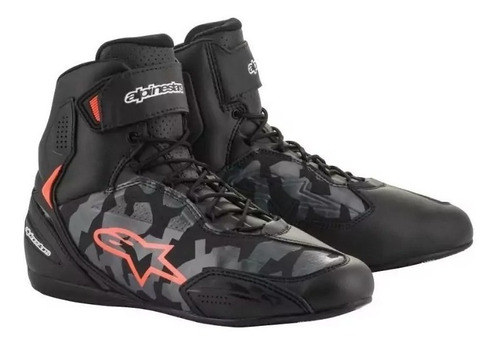 Tênis Bota Alpinestars Pilotagem Moto Faster 3 Camo Preto