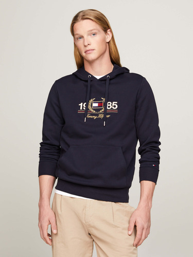 Sudadera Azul Con Llamativo Logo Tommy Hilfiger Hombre