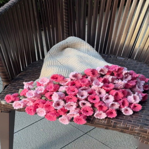 Manta De Ramo De Flores Crochet Suave Y Hecha Mano For Toda