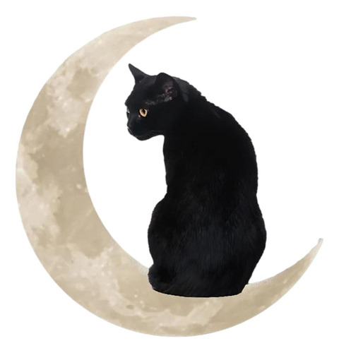 Colgante De Ventana Con Forma De Gato En La Luna, Regalo Par