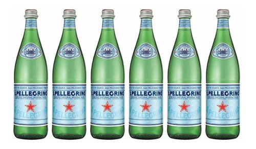 Agua Botella Plastico San Pellegrino Gasificada X1000 Pack 6