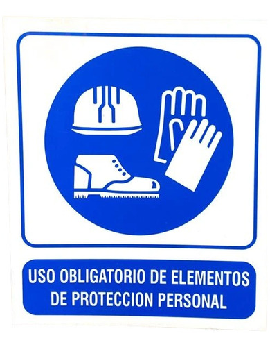 Cartel Uso Obligatorio De Elementos Proteccion 40x45 Cm 