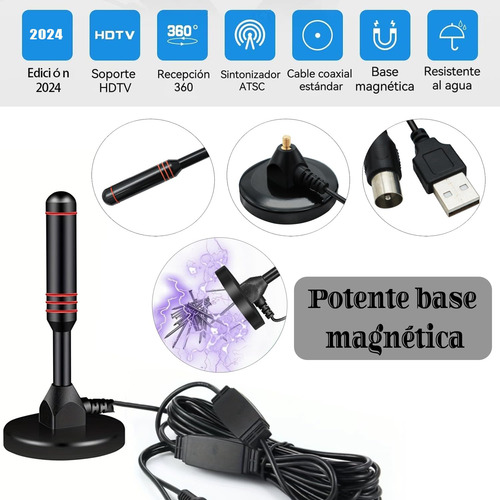 Antena De Tv Digital, 4k 1080p Interiores Canales Gratuitos