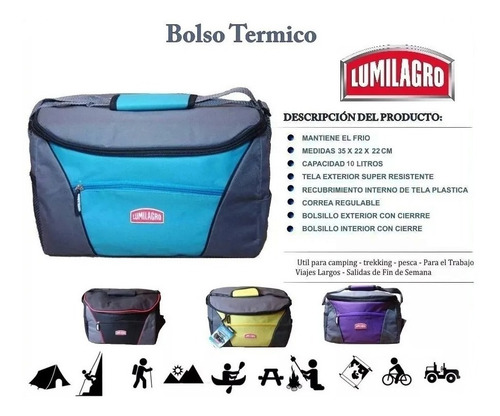 Bolso Térmico Lumilagro 10 L Lunchera Geles Pettish Online