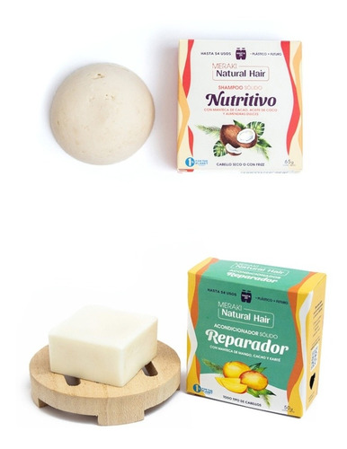 Kit Shampoo + Acondicionador Sólidos Meraki Veganos