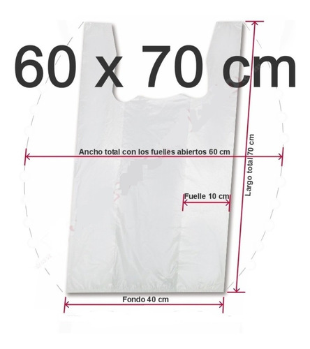 Bolsas Para Basura Camiseta 60 X 70 Cm Blancas 100 Und 