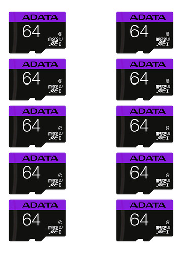 Pack 10 Memorias Micro Sd Adata Premier 64gb