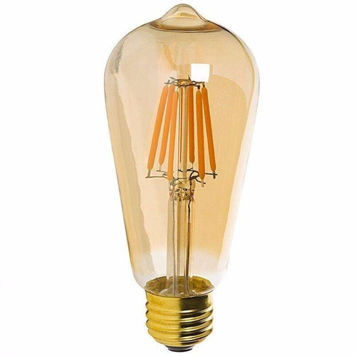 Imagem 1 de 10 de Lâmpada Led Filamento 4w St64 Vintage Retrô Luz Ambar