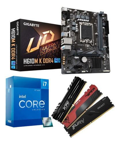 Kit Intel I7 12700 + H610m-k + 2x16gb Ddr4 3200mhz