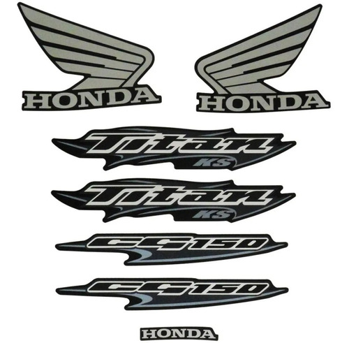 Imagem 1 de 1 de Kit Adesivo Jogo Faixas Moto Honda Titan 150 2006 Ks Preta