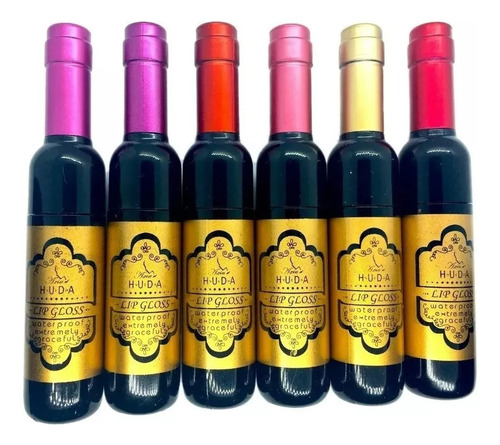 6 Tintas Para Labios En Forma De Botella De Vino 