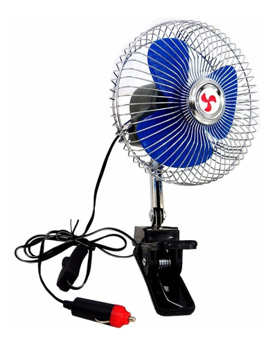 Ventilador Lugatools Automotivo 8pol 12v Carro Com Garra Cor Azul