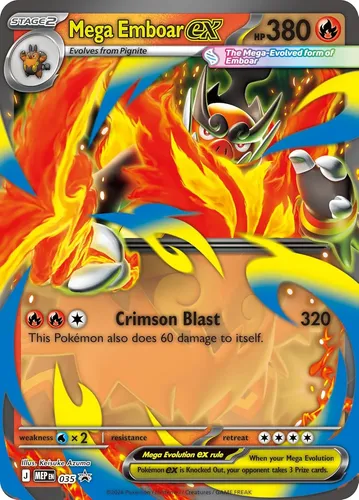 Conjunto De Cartas Mega Evolution Mega Emboar Ex Box Pokémon