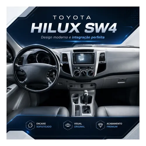 Moldura Multimidia 9 Polegadas Toyota Hilux 2006 Até 2015