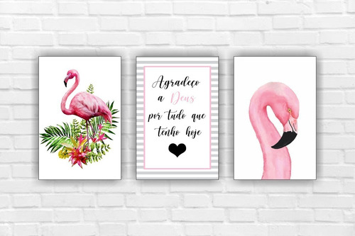 Kit Quadros Decorativos 20x30 (3 Unid) - Gratidão Ao Senhor