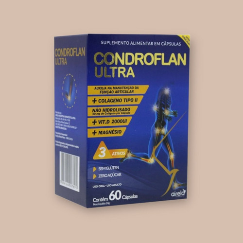 Kit 4 Caixas Condroflan Ultra 60 Capsulas Colágeno Vit.d Mag