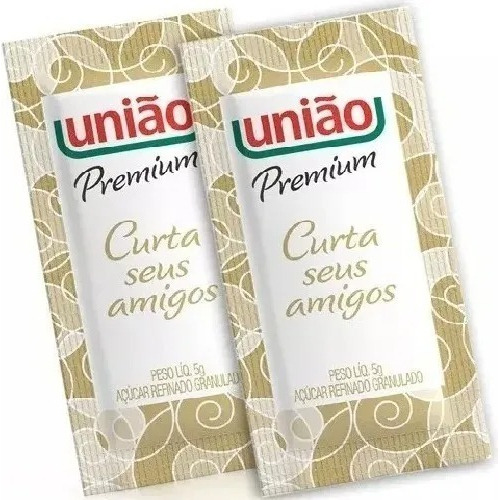 Kit 100 Sache Açucar Uniao Premium 5g Imediato