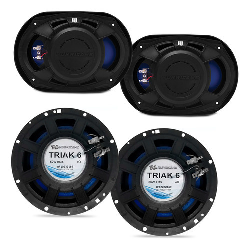 Kit Alto Falante 6x9 Pol + 6 Pol 280w Linha Class Hurricane