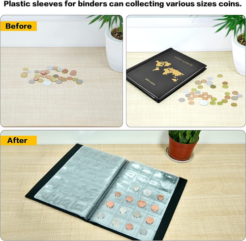 Coin Collection Book Holder Album For Collectors, 300 Pocket