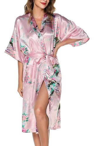 Batas Largas Tipo Kimono Para Mujer, Batas Largas De Satén P