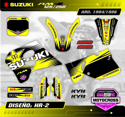 Kit Calcos Gráfica Suzuki Rm 125/250 1994/96 