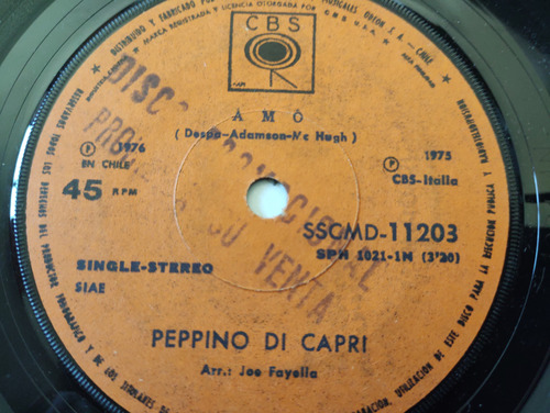 Vinilo  Single  Peppino Di Capri -- El Jugador  ( U92