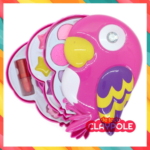 Set De Maquillaje Infantil Pinturitas Belleza Caja Pajarito