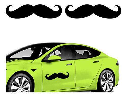 2 Pçs Adesivos Lateral Carro - Bigode Mustache