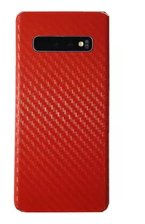 Skin Mica Vinil Fibra Carbono Para iPhone Rojo