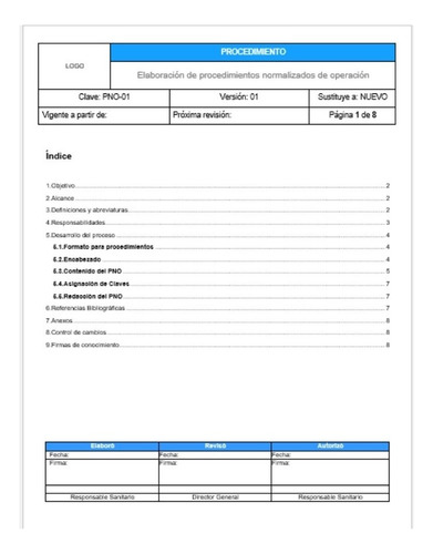 Consultorio: Pno Procedimientos Normalizados