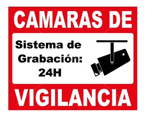 Cartel Área Protegida Cámaras De Vigilancia | 20x16cms 